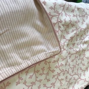 IKEA set of 2 pillow covers; pink/white